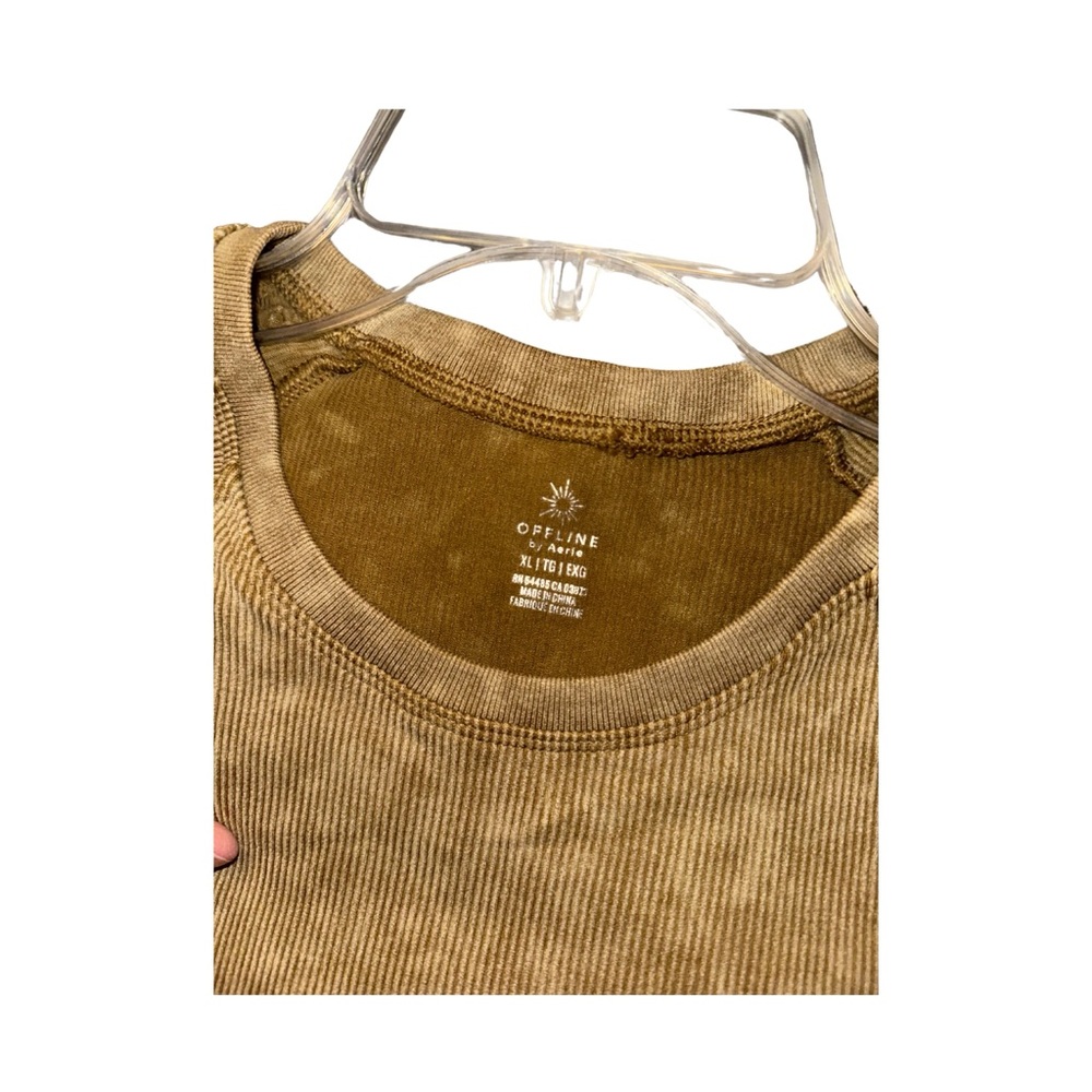 aerie Olive Green Cropped Sweatshirt - Picture 4 of 4